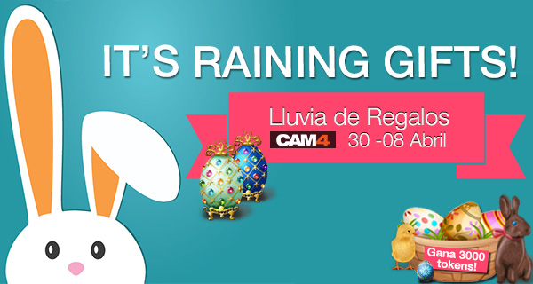 It’s raining gifts!! Concurso de regalos de Pascua en CAM4