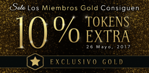 OFERTA FLASH: 10% Tokens Extra para miembros GOLD