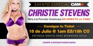 La pornstar Christie Stevens en CAM4! Noche del 18 de Julio