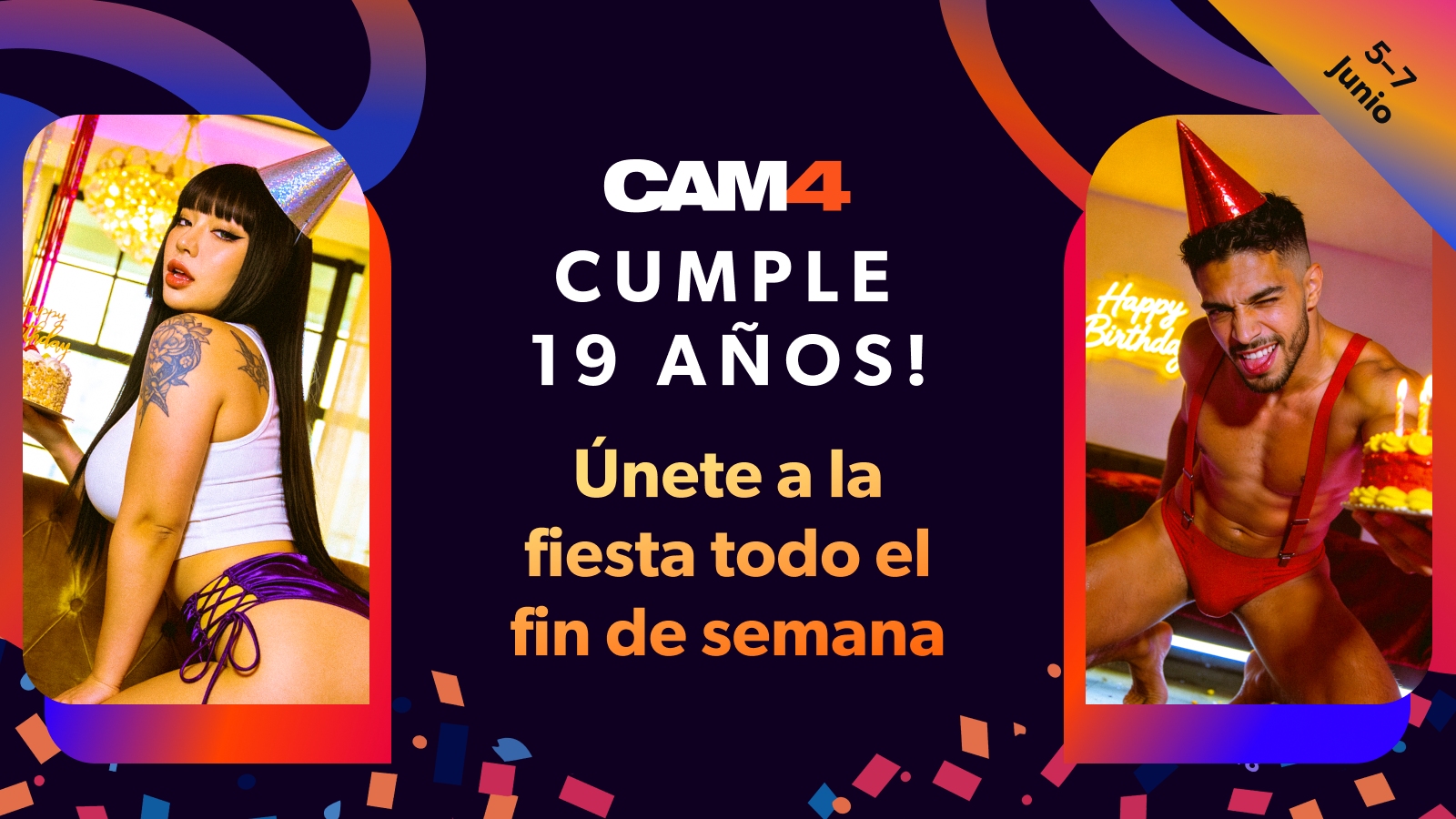 ¡Celebramos el 19 cumpleaños de Cam4 con una maratón web cam porn! 🎂🎉