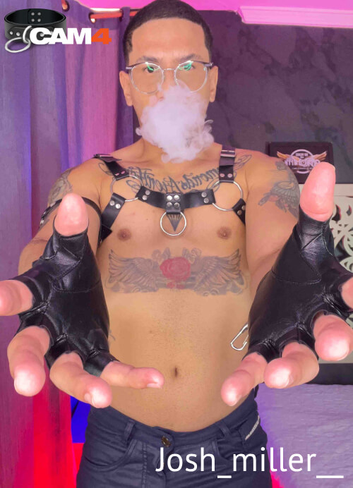 camboy leather fetish harness